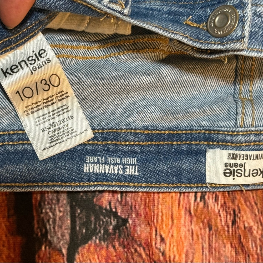 Kensie Denim Flare Jeans in Light Blue - Picture 4 of 5